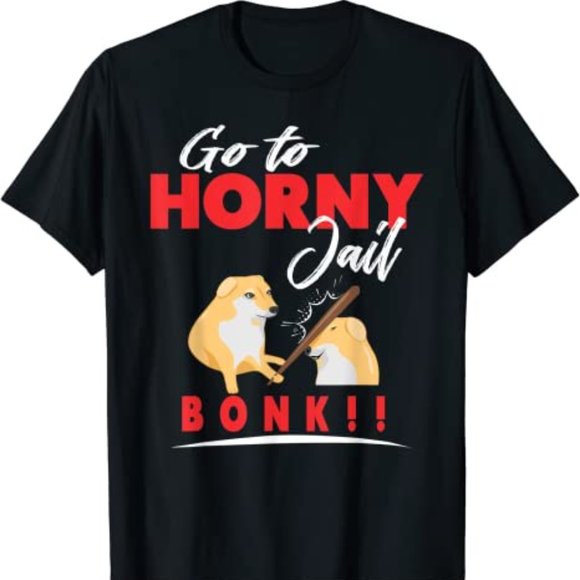 Go to the Horney Jail Bonk Funny Black Tank Top - Picture 1 of 3